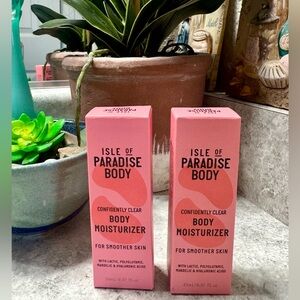 (2) Isle of Paradise Body Cream Moisturizer travel size .67oz